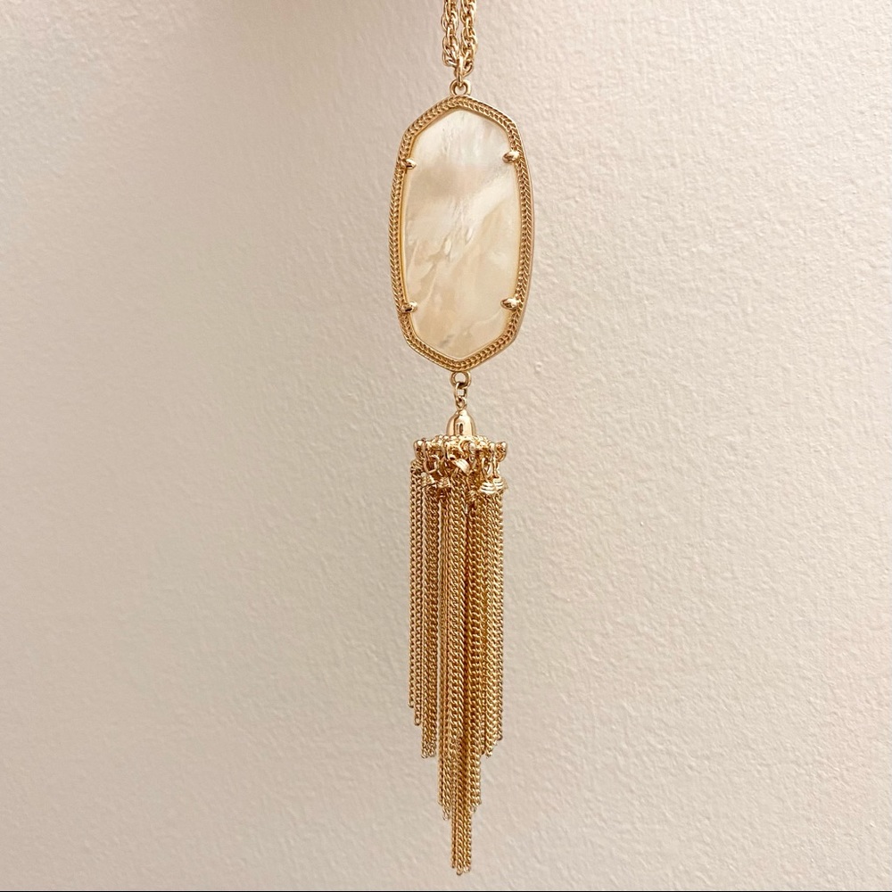 Kendra Scott Mother of Pearl Rose Gold Necklace